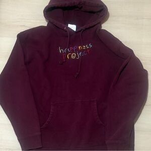 Happiness Project unisex Maroon hoodie